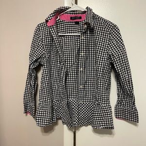 Ralph Lauren Plaid Button Up with Pink Accents, size 8